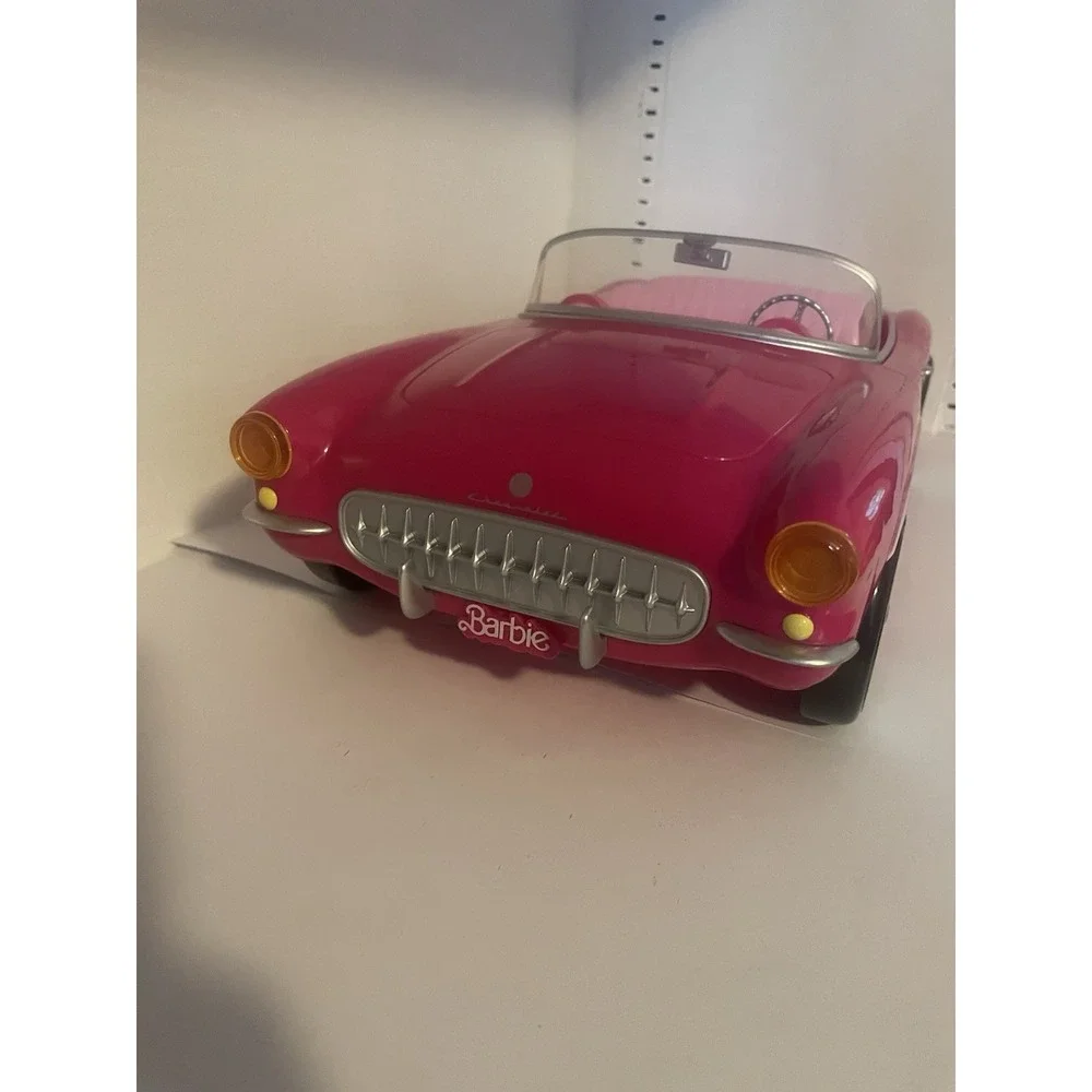Barbie The Movie Doll HPJ96 + AMC Theaters Pink Corvette Popcorn Container NEW